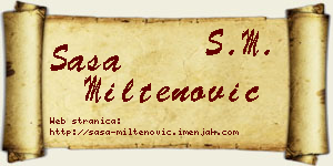 Saša Miltenović vizit kartica
